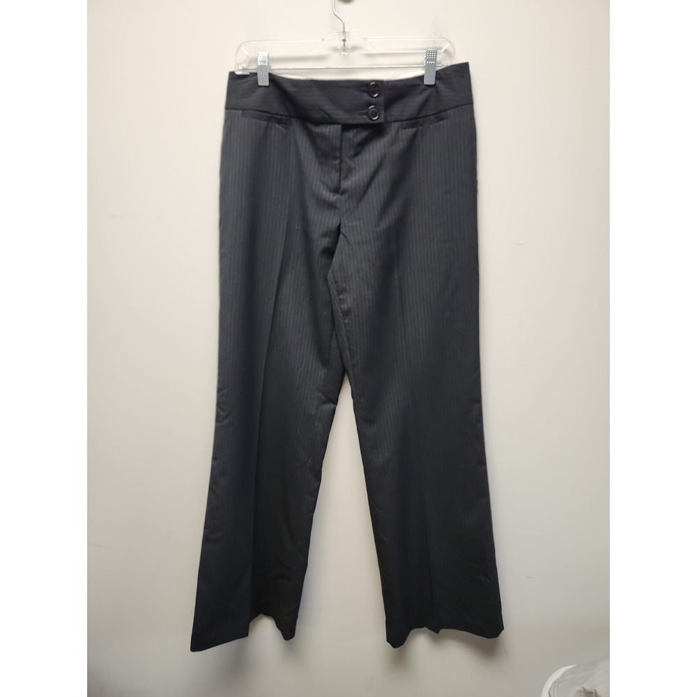 Worthington Ladies Size 8 Black Pinstriped Dress Pants